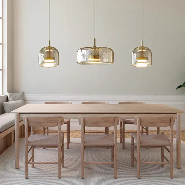 Pendellampa Glas LED Modern Takarmatur