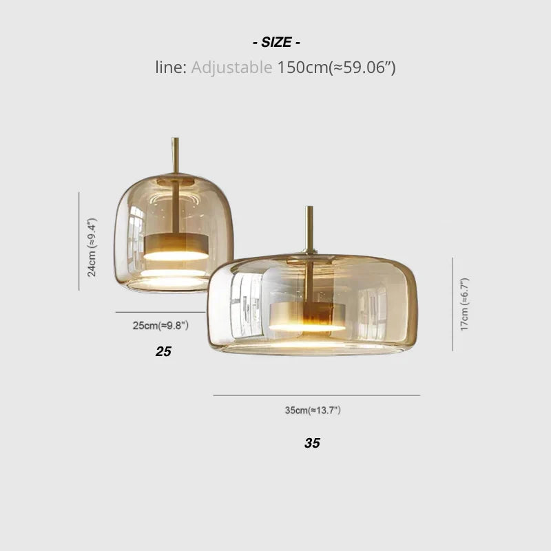 Pendellampa Glas LED Modern Takarmatur
