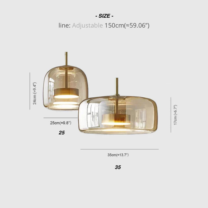 Pendellampa Glas LED Modern Takarmatur