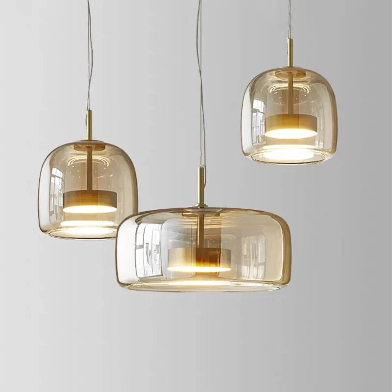 Pendellampa Glas LED Modern Takarmatur