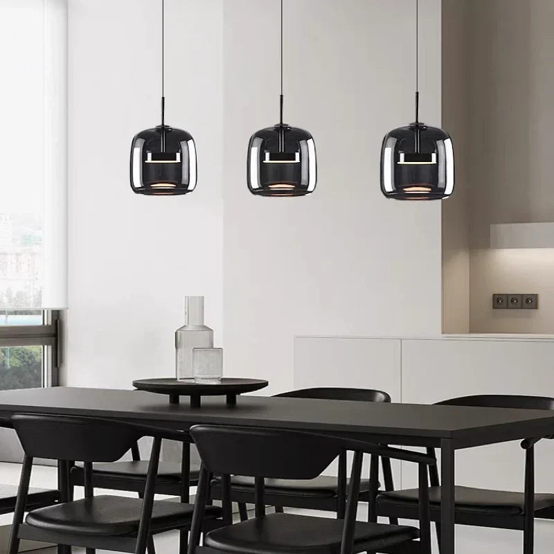Pendellampa Glas LED Modern Takarmatur