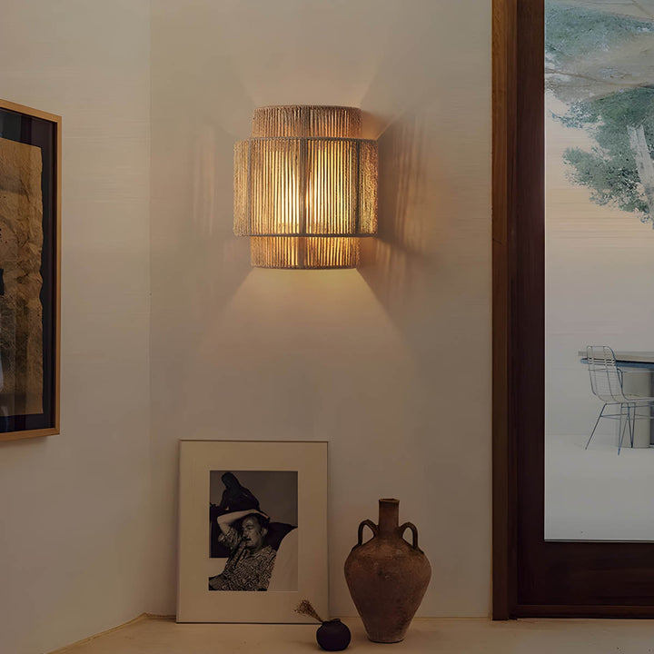 Vägglampa Rustik Naturlig Rep Inomhuslampa