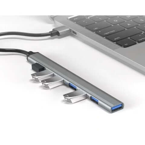 7-Portars USB-Hub i Aluminium – USB 3.2 Snabbladdning &amp; Plug-and-Play Funktion