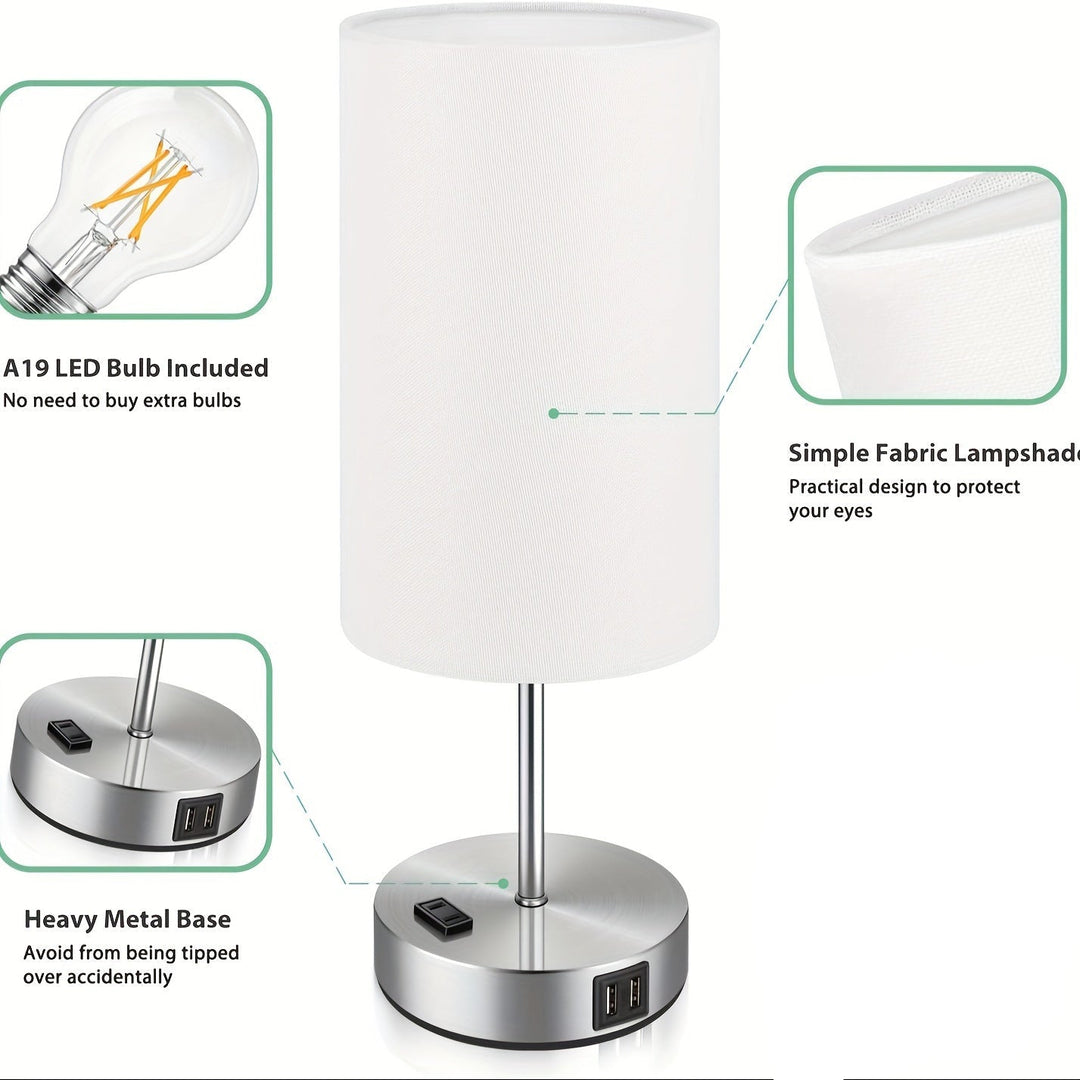 Lumora Sängbord Laddningslampa – Touch Control LED Nattduksbordslampa med USB-port