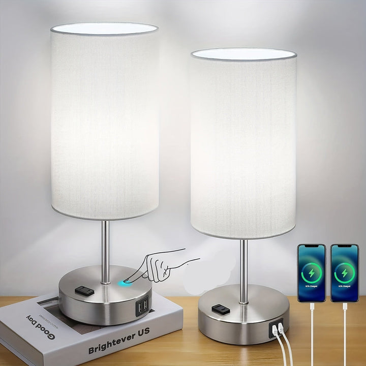 Lumora Sängbord Laddningslampa – Touch Control LED Nattduksbordslampa med USB-port