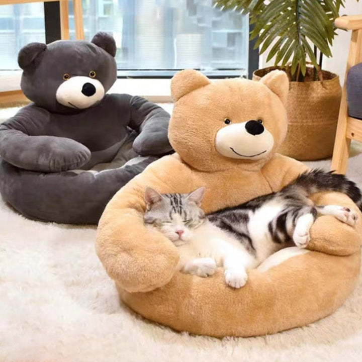Cozy Bear Kattsoffa Mjuk Kramig Bedårande Kerseymer Tyg