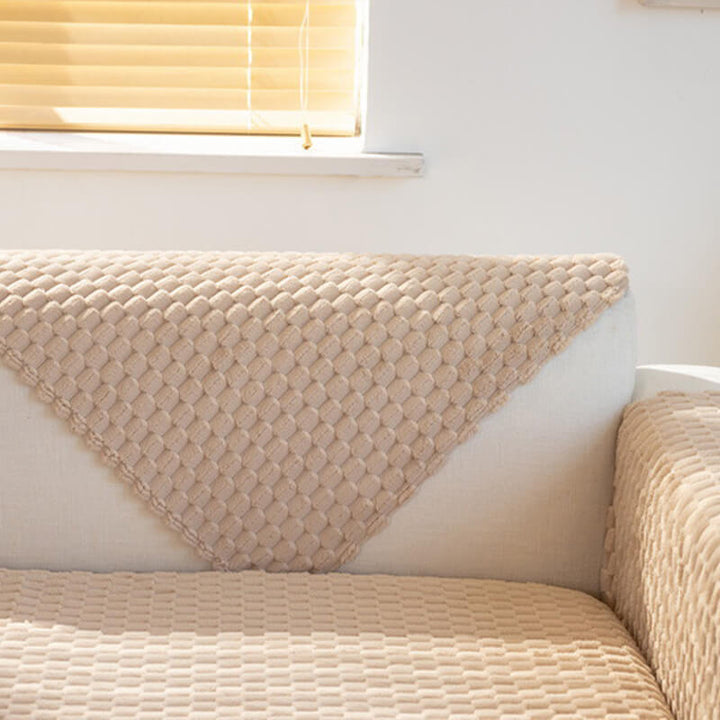 Honeycomb Plush Tjocknon-slip Sofföverdrag för Husdjur