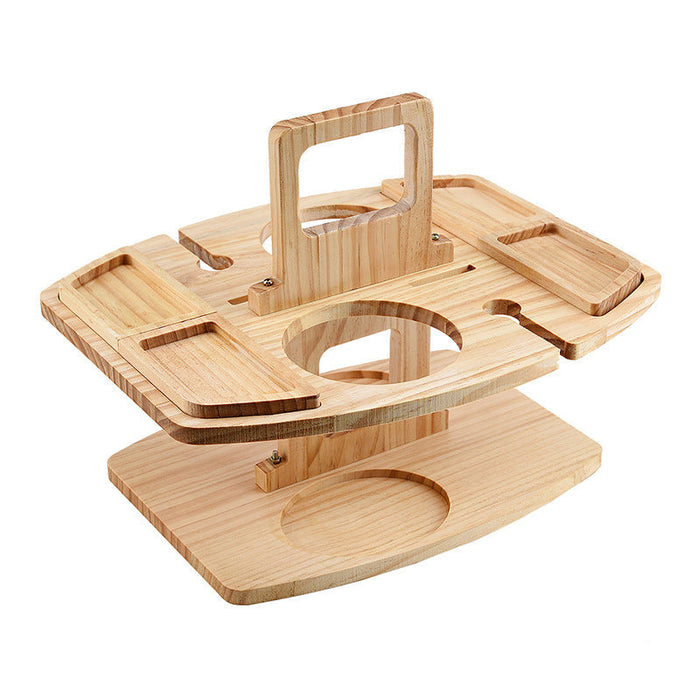 Elegant Ek Picnic Vin Bord – Kompakt & Mångsidig