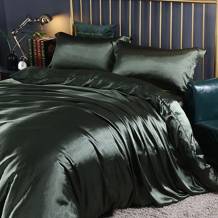 Elegant Comfort Set (4 delar) satin/bomull sängkläder - 2x örngott - lakan