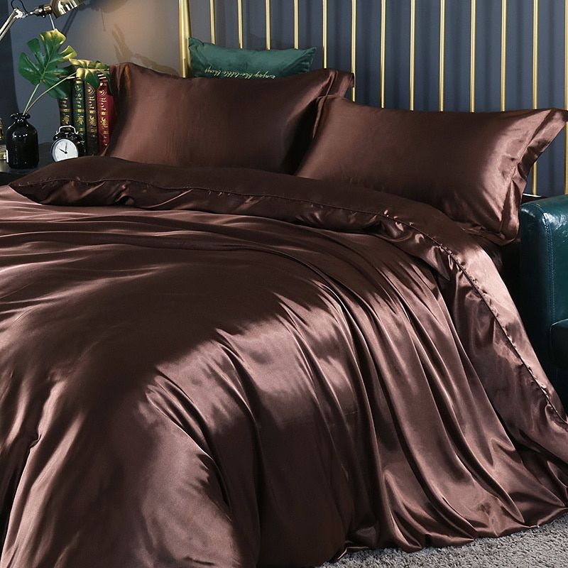 Elegant Comfort Set (4 delar) satin/bomull sängkläder - 2x örngott - lakan