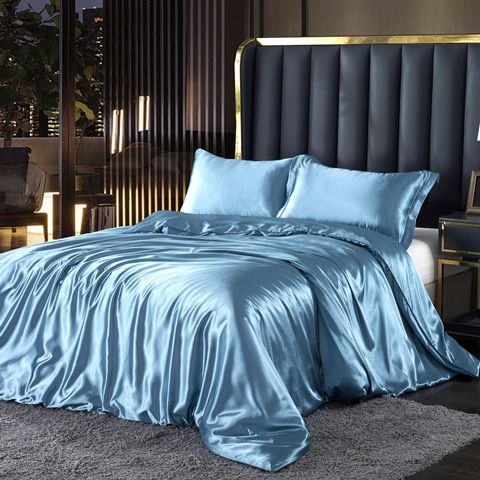 Elegant Comfort Set (4 delar) satin/bomull sängkläder - 2x örngott - lakan