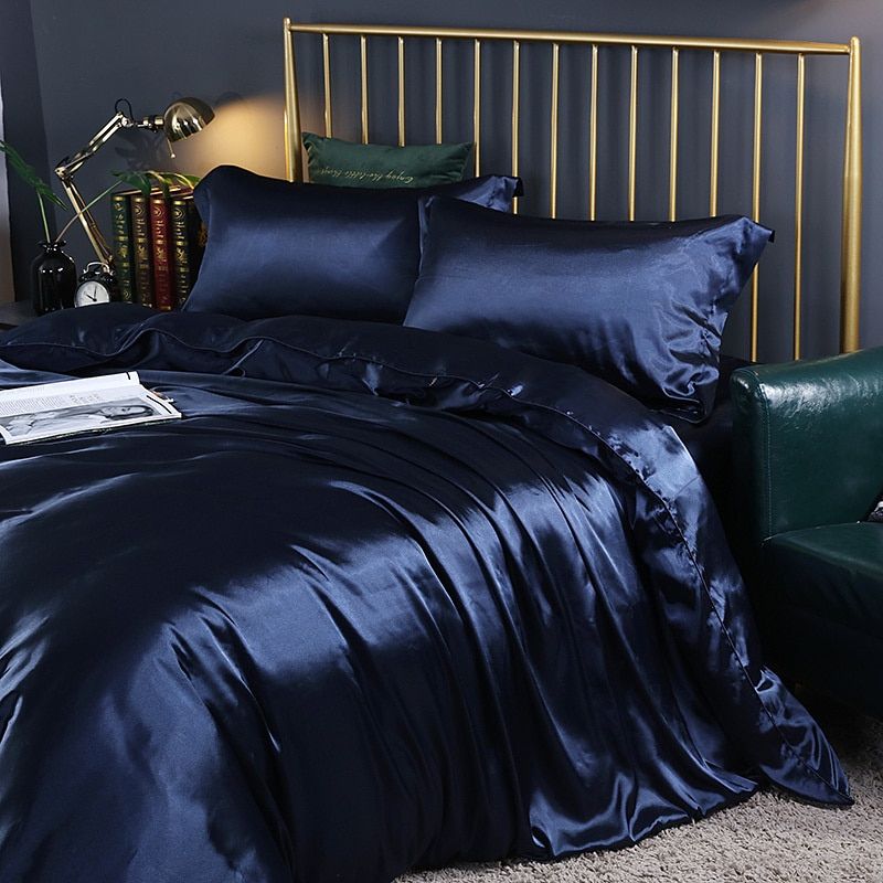 Elegant Comfort Set (4 delar) satin/bomull sängkläder - 2x örngott - lakan