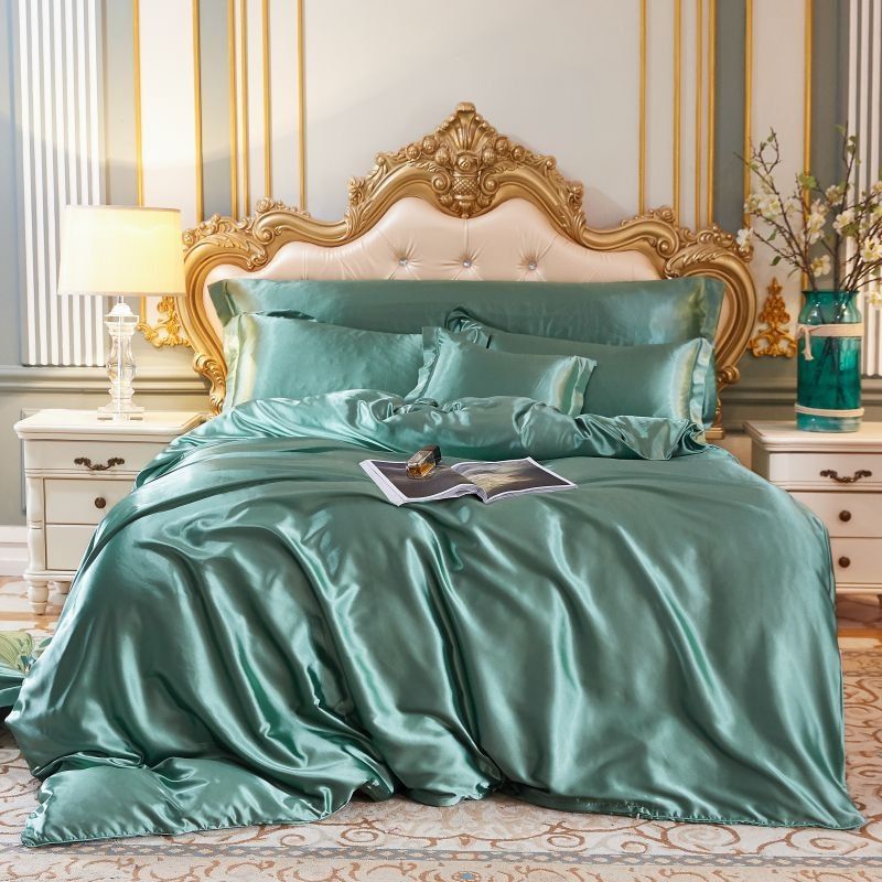 Elegant Comfort Set (4 delar) satin/bomull sängkläder - 2x örngott - lakan