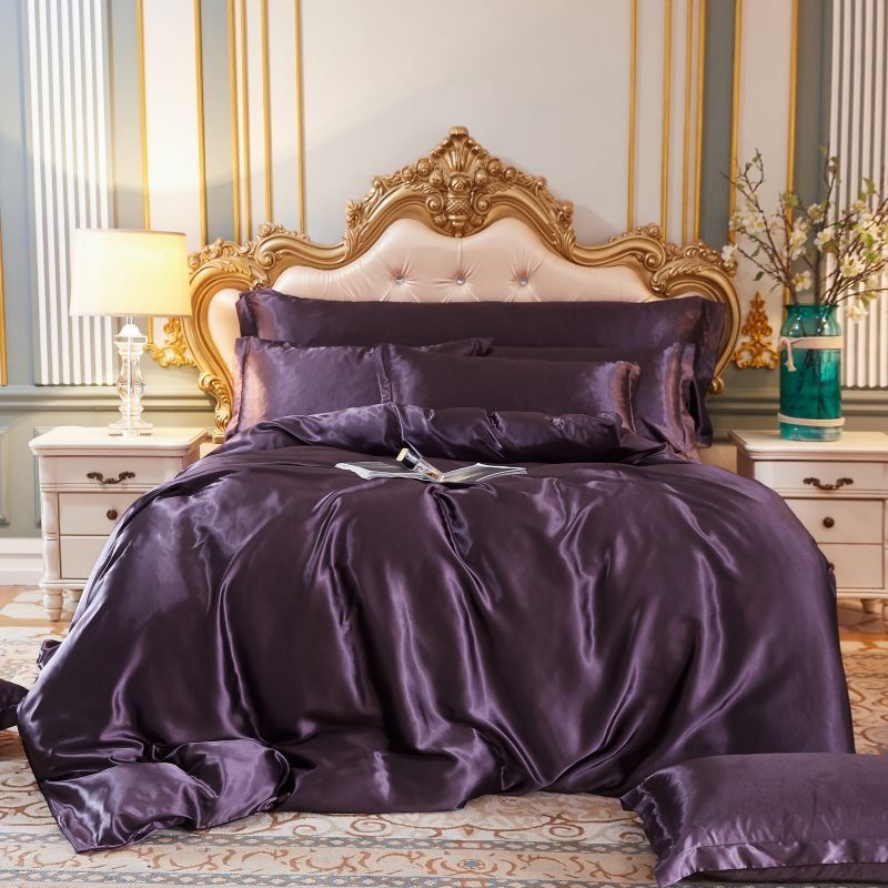 Elegant Comfort Set (4 delar) satin/bomull sängkläder - 2x örngott - lakan