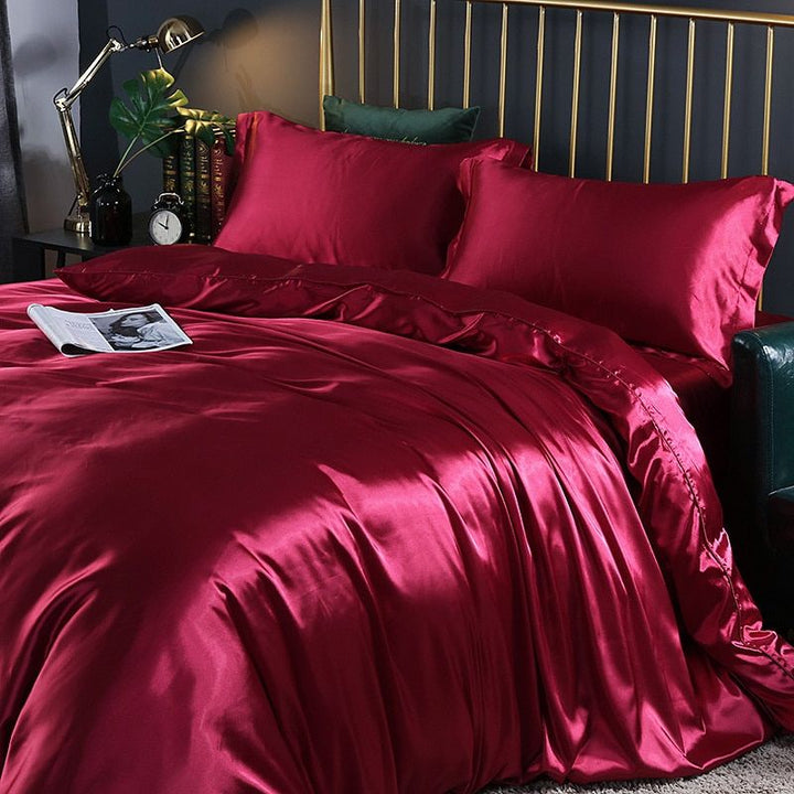 Elegant Comfort Set (4 delar) satin/bomull sängkläder - 2x örngott - lakan