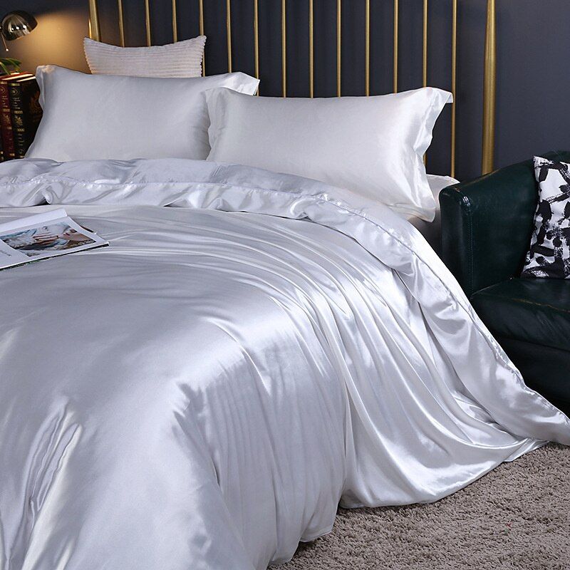 Elegant Comfort Set (4 delar) satin/bomull sängkläder - 2x örngott - lakan