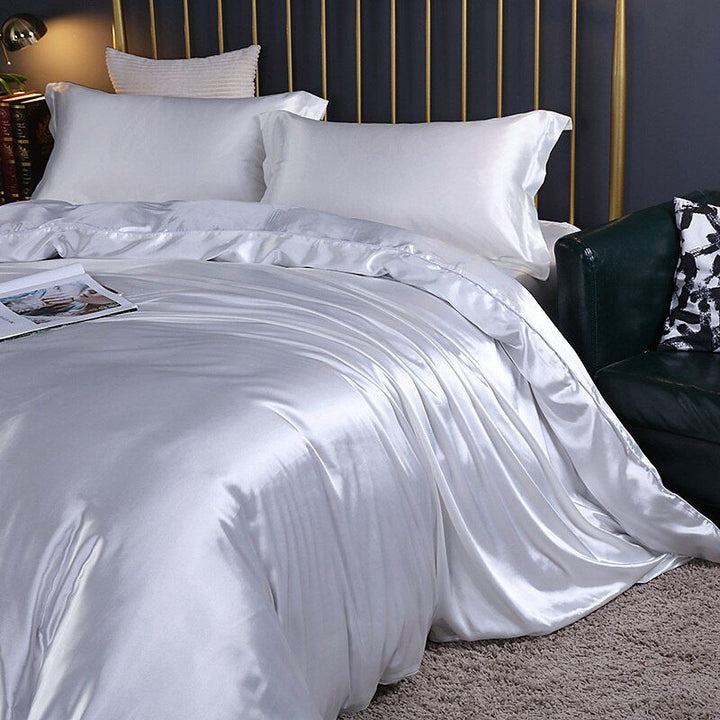 Elegant Comfort Set (4 delar) satin/bomull sängkläder - 2x örngott - lakan