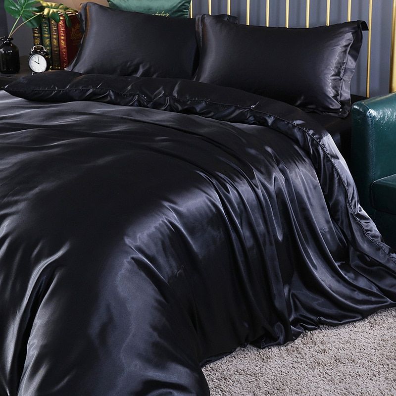 Elegant Comfort Set (4 delar) satin/bomull sängkläder - 2x örngott - lakan