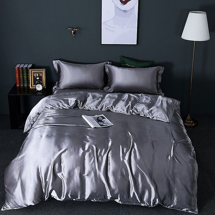 Elegant Comfort Set (4 delar) satin/bomull sängkläder - 2x örngott - lakan
