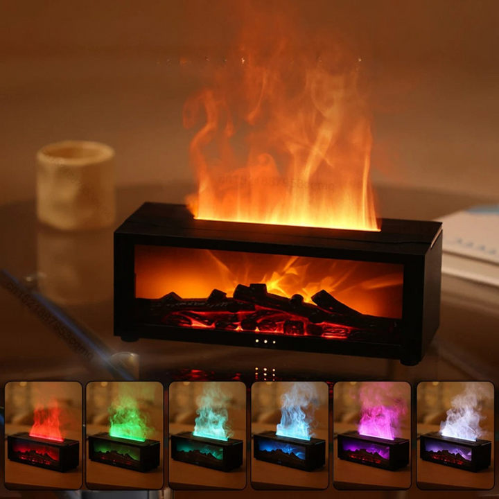 Luftrenare med flammande effekt och aromdiffusor