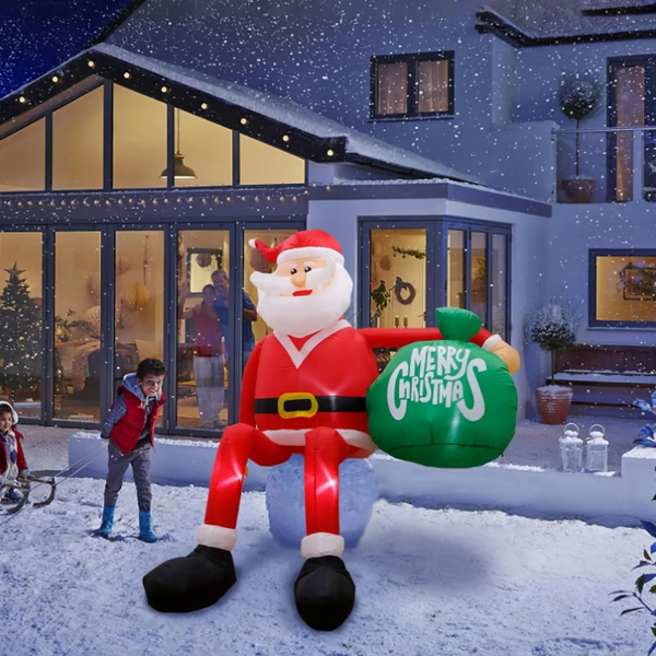 Royaleva Giant 8FT LED Klättrande Santa Uppblåsbar Premium Utomhus Juldekoration