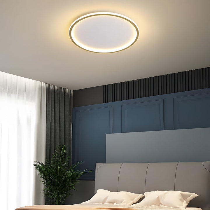 Ultra-tunn modern taklampa | Flush Mount LED för låga tak | Rund &amp; dimbar