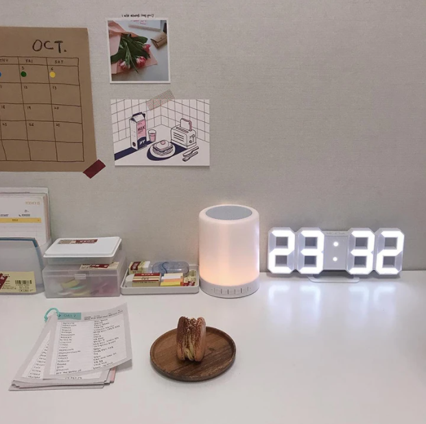 Smart 3D Digital Klocka – Modern Design för Din Nattduksbord