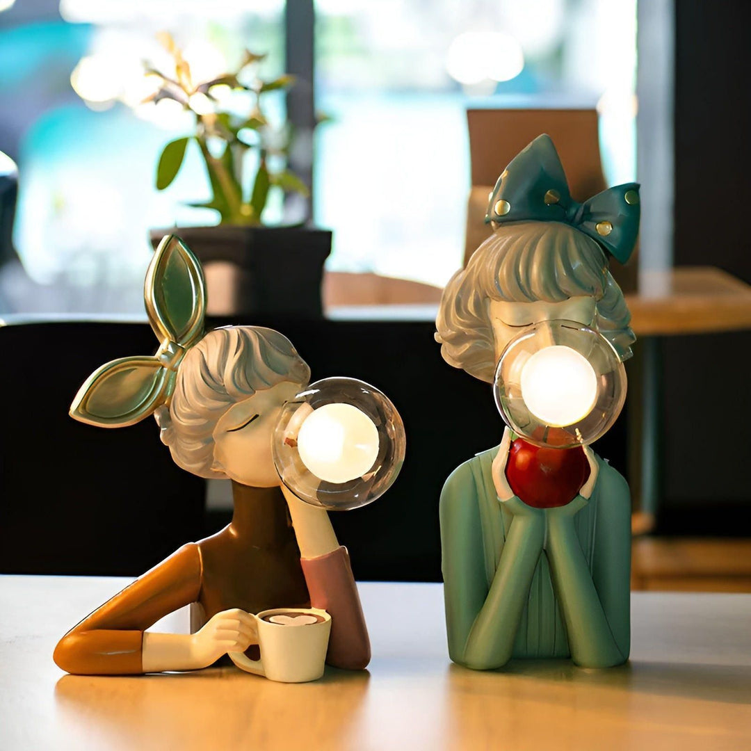 Nattljus med bubbeleffekt – USB Bubble Girl Ornament bordslampa för ett mysigt hem