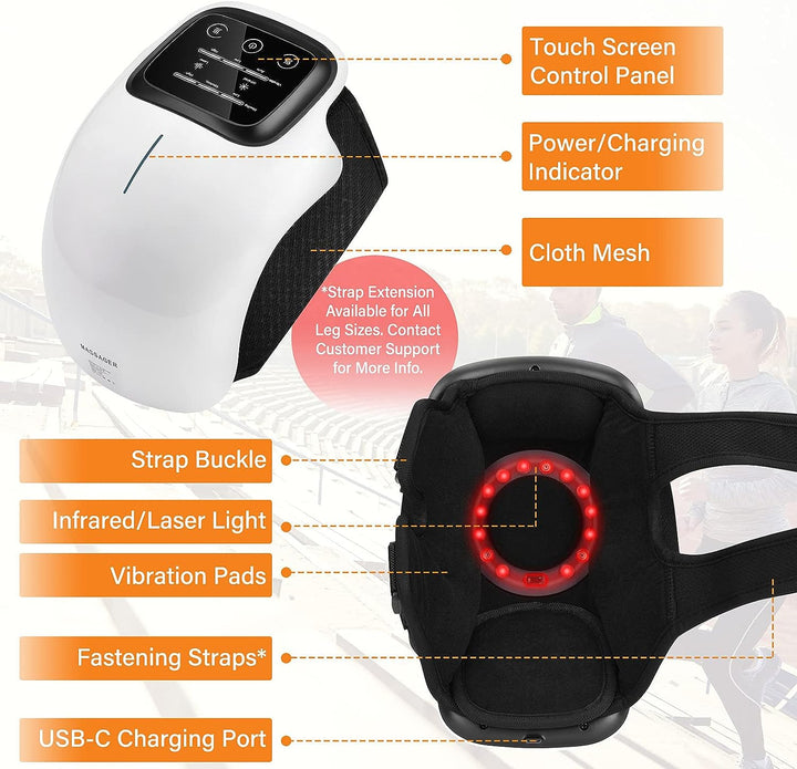 Smart Elektrisk Knä Massager Med Värme &amp; Infraröd Terapi