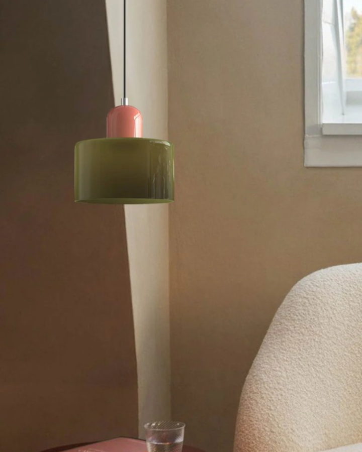 Formiva Pendel Lampa | Retro Modern Glas Skärm | Ambient E26 Belysning | Hårdkopplad Takarmatur