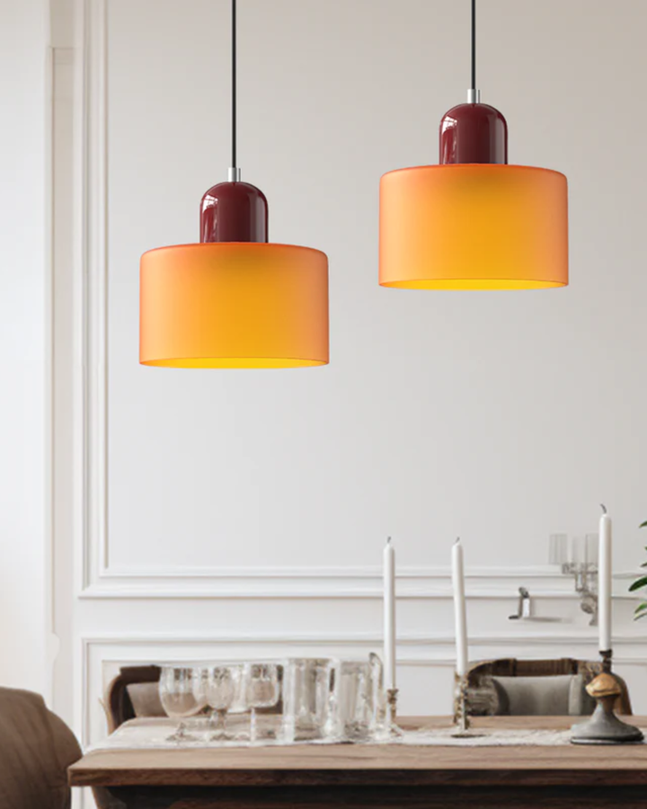 Formiva Pendel Lampa | Retro Modern Glas Skärm | Ambient E26 Belysning | Hårdkopplad Takarmatur