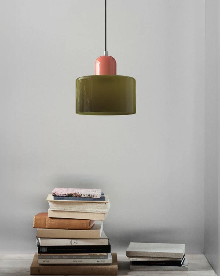 Formiva Pendel Lampa | Retro Modern Glas Skärm | Ambient E26 Belysning | Hårdkopplad Takarmatur