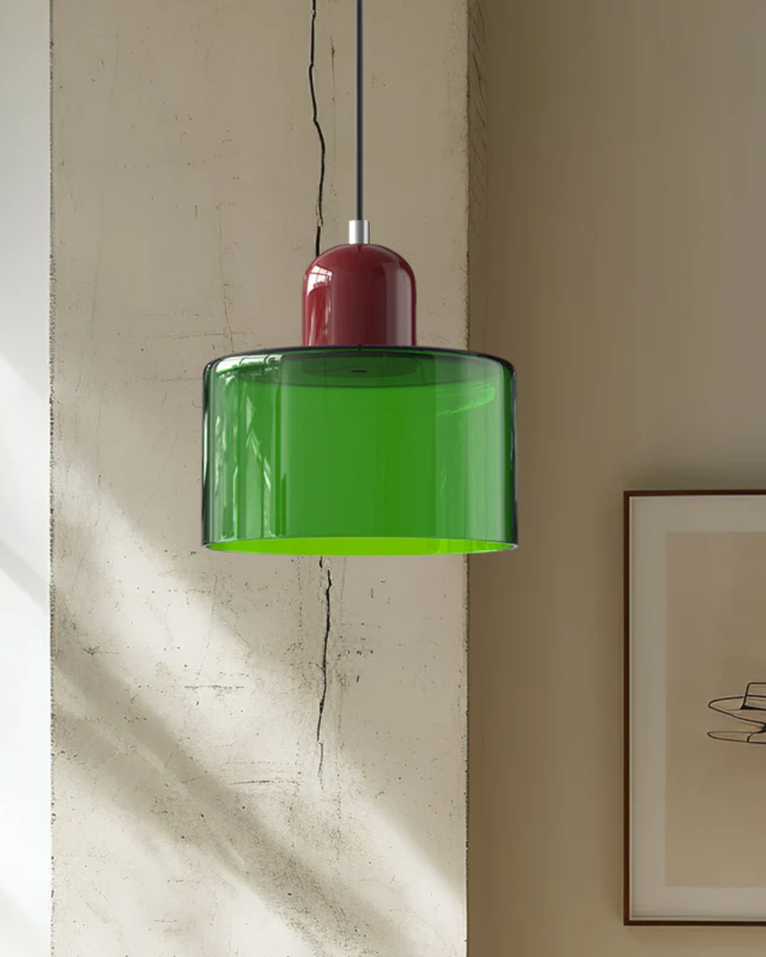 Formiva Pendel Lampa | Retro Modern Glas Skärm | Ambient E26 Belysning | Hårdkopplad Takarmatur