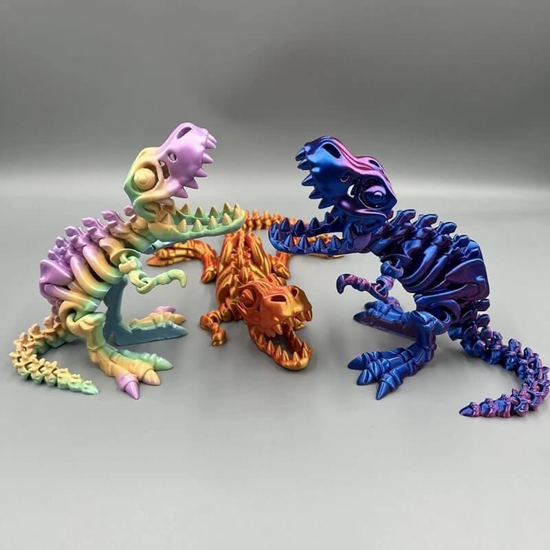 DinoFlex - Rörlig 3D-printad Dinosauriemodell för Lek och Dekor