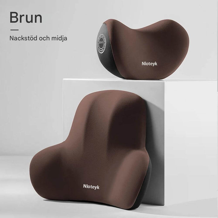 Travilo – Ergonomisk Nack- och Ryggkudde för Bilresor | Anpassningsbar Komfort i Varje Sits