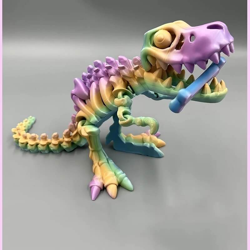 DinoFlex - Rörlig 3D-printad Dinosauriemodell för Lek och Dekor