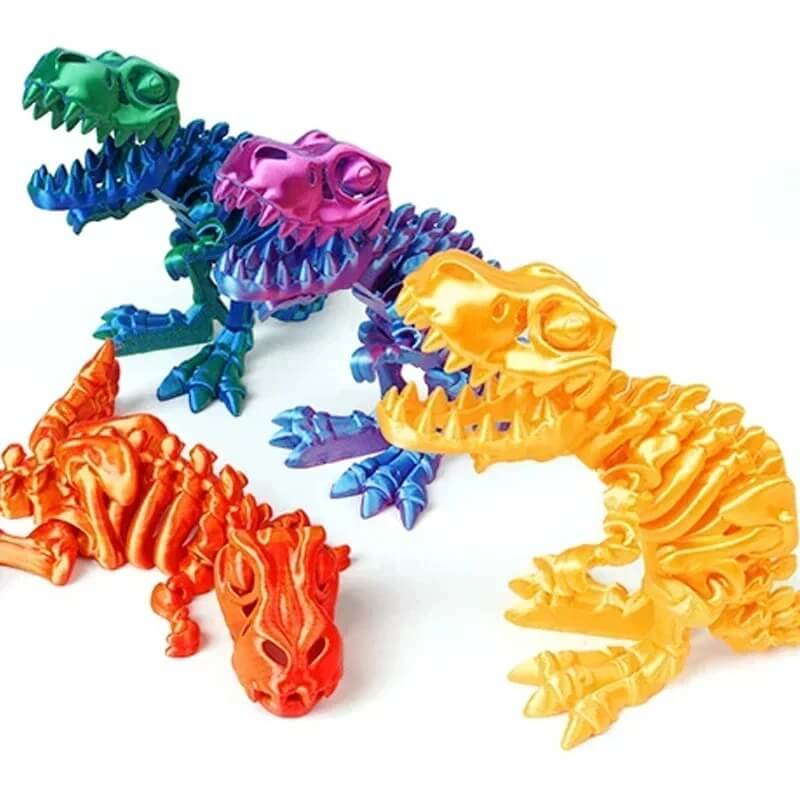 DinoFlex - Rörlig 3D-printad Dinosauriemodell för Lek och Dekor