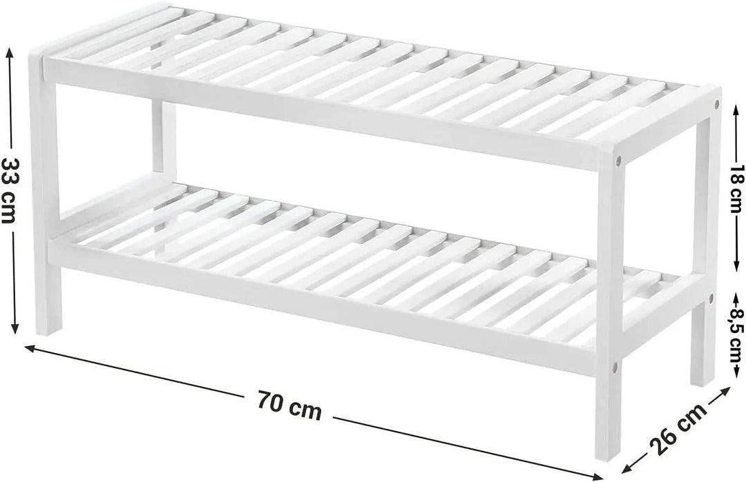 BambooHaven Rack – 2-stegs bambuställ för skor
