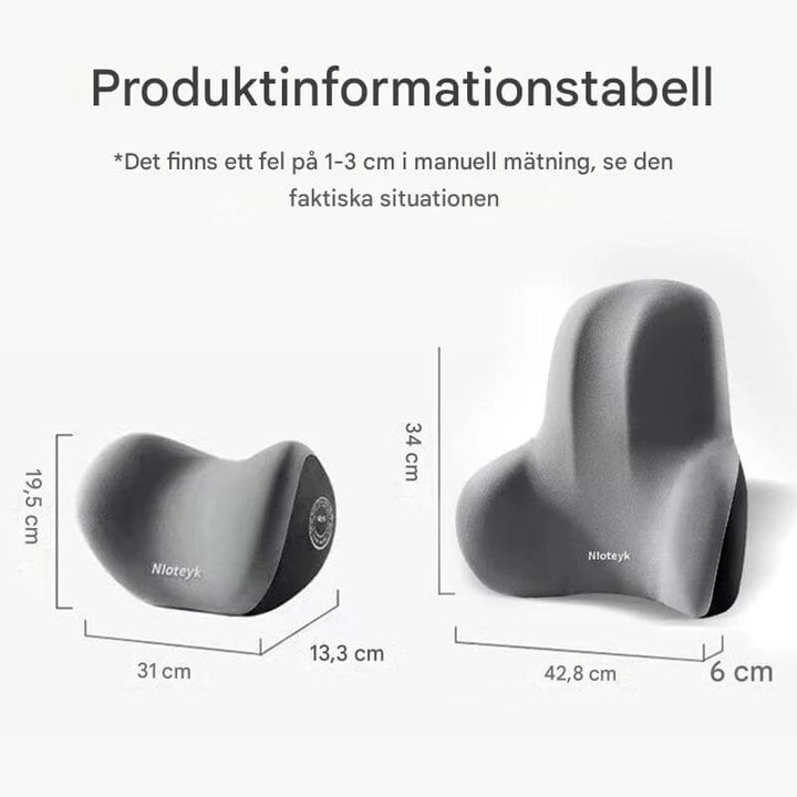 Travilo – Ergonomisk Nack- och Ryggkudde för Bilresor | Anpassningsbar Komfort i Varje Sits