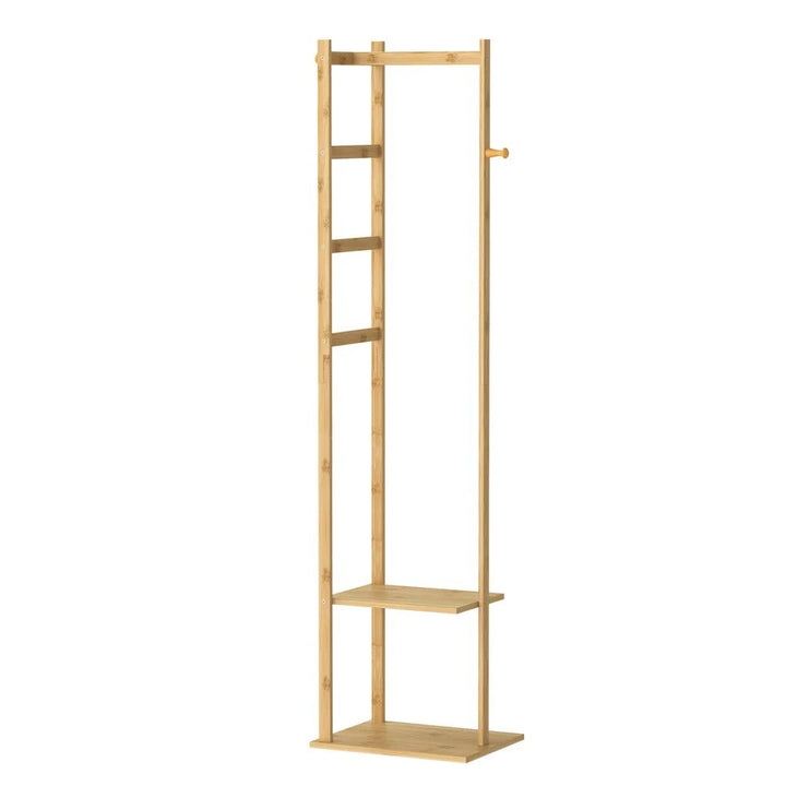 HarmonyWood Rack - Bambu-hörneregale med krokar och hyllor