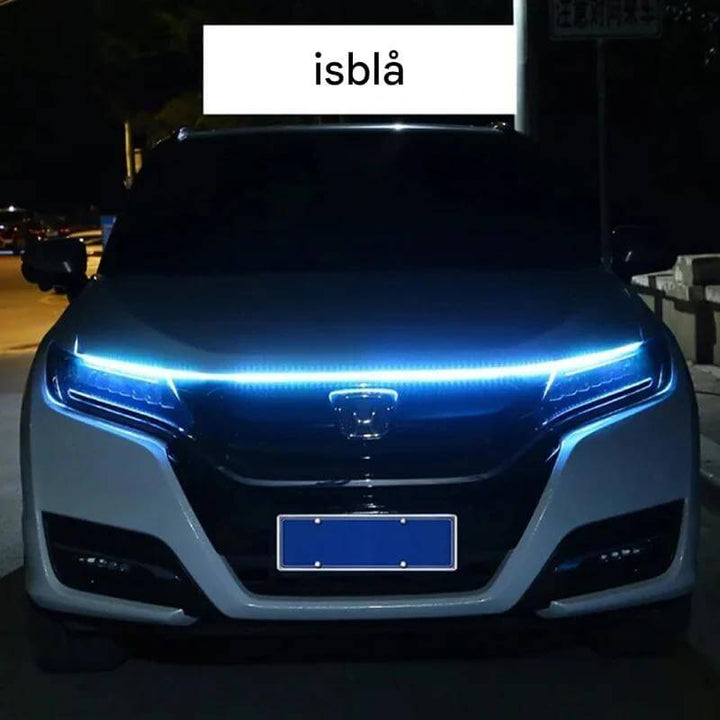 GlowTail - LED DRL Huvlist för Bil | 150cm Sekventiellt Ljusband med Vattentålig Design