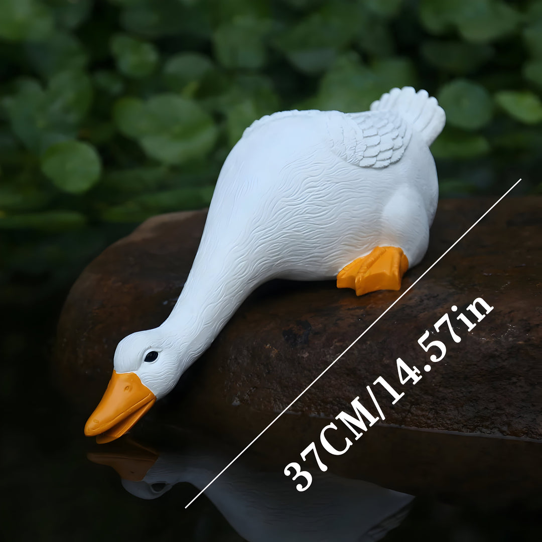 PuddlePals Skulptur – Lantstil Anka &amp; Gås Figur