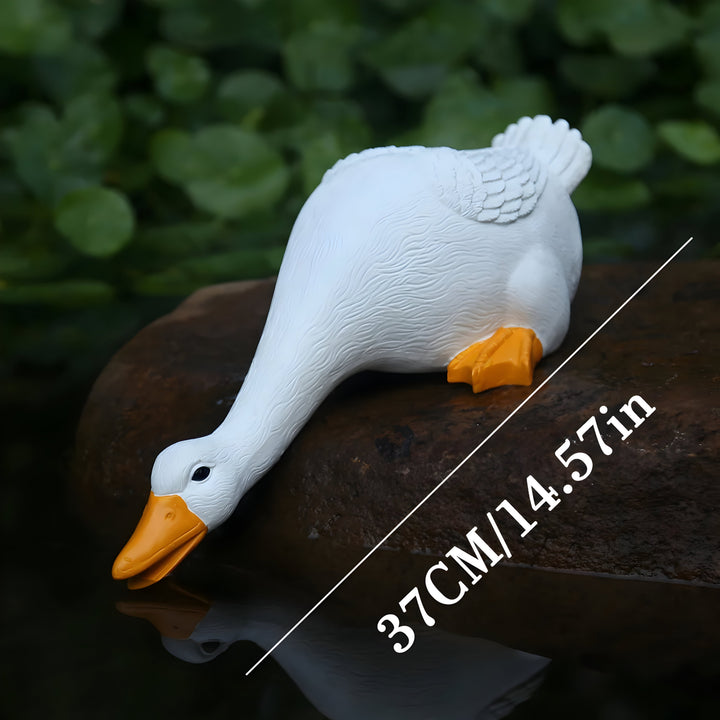 PuddlePals Skulptur – Lantstil Anka &amp; Gås Figur