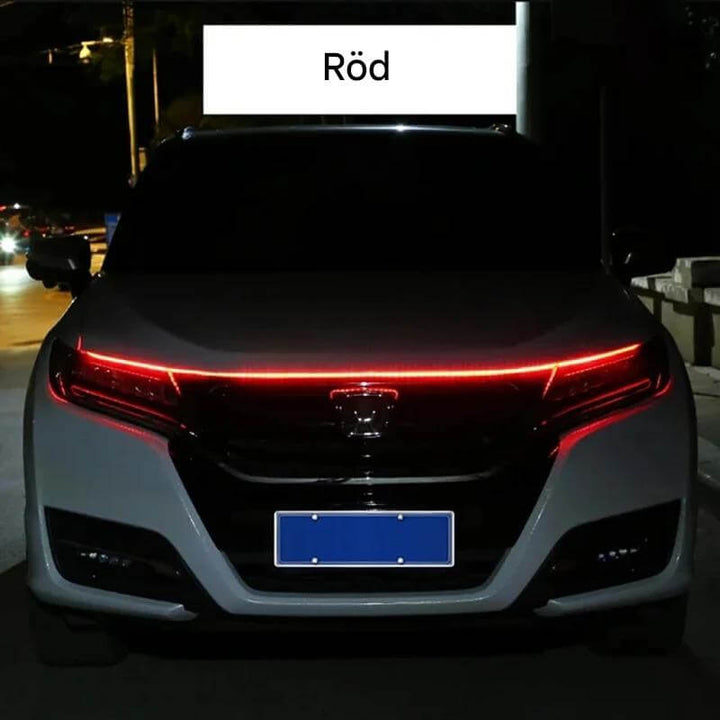 GlowTail - LED DRL Huvlist för Bil | 150cm Sekventiellt Ljusband med Vattentålig Design
