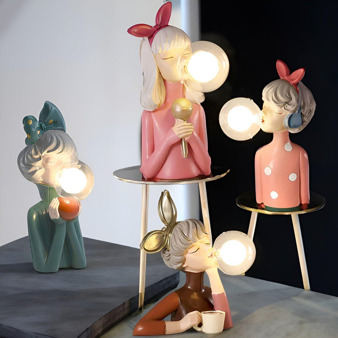 Nattljus med bubbeleffekt – USB Bubble Girl Ornament bordslampa för ett mysigt hem