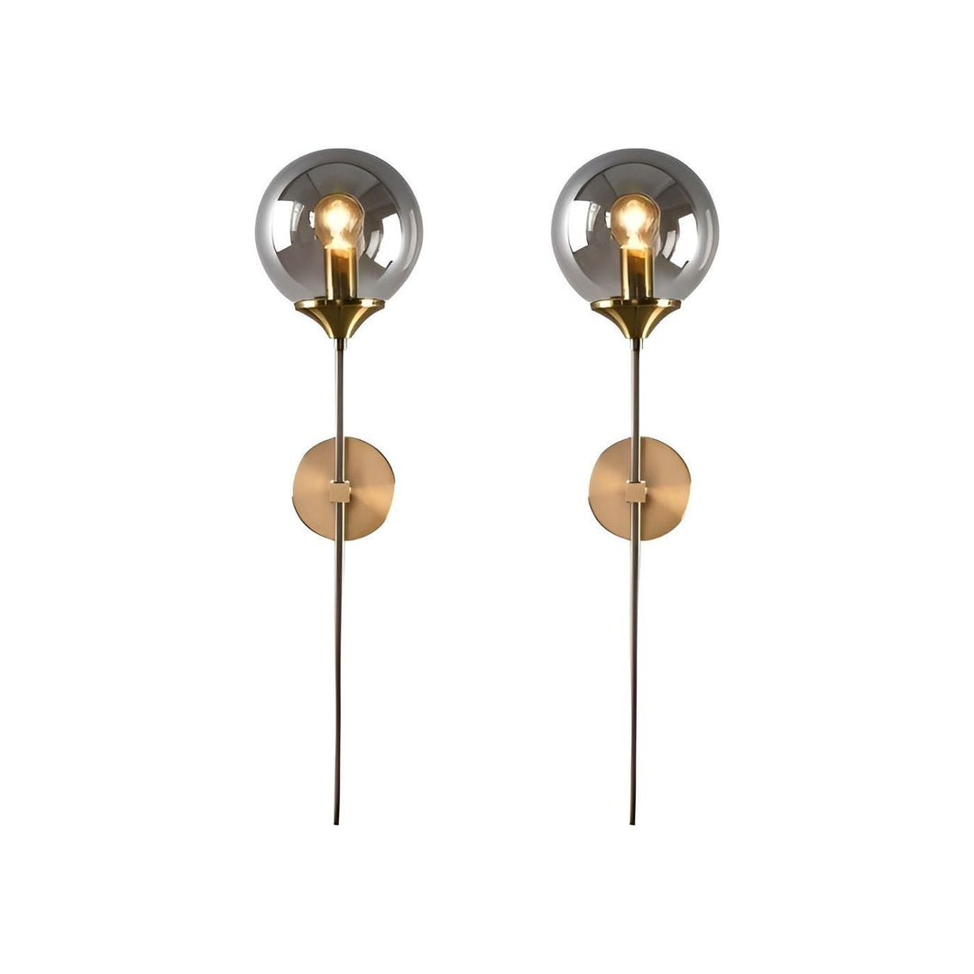 GlassGleam Lampa - Nordisk Guld Inomhus Glasboll Vägglampa