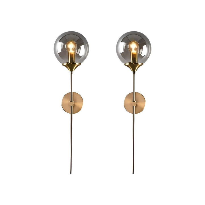 GlassGleam Lampa - Nordisk Guld Inomhus Glasboll Vägglampa
