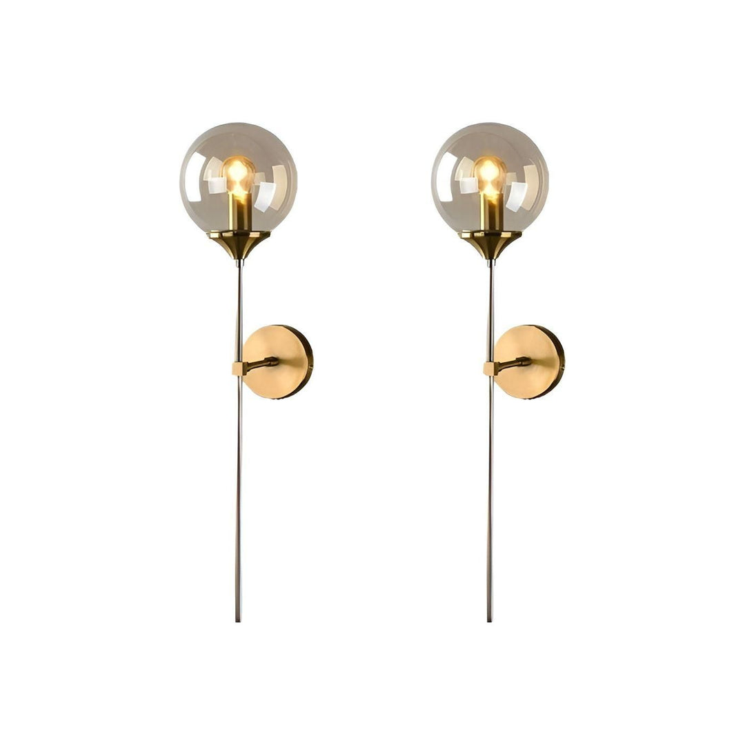 GlassGleam Lampa - Nordisk Guld Inomhus Glasboll Vägglampa