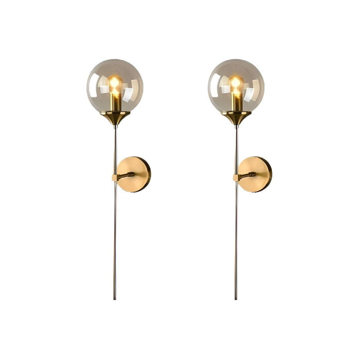 GlassGleam Lampa - Nordisk Guld Inomhus Glasboll Vägglampa