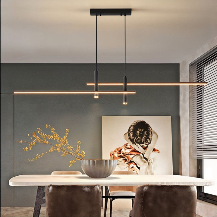 LumiLine – Modern LED Linear Taklampa med Justerbar Höjd och Dimmer